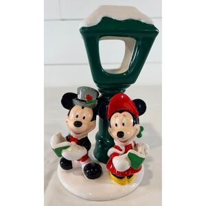 Disney Mickey and Minnie Mouse Carolers Street Light Tea Light Holder Christmas